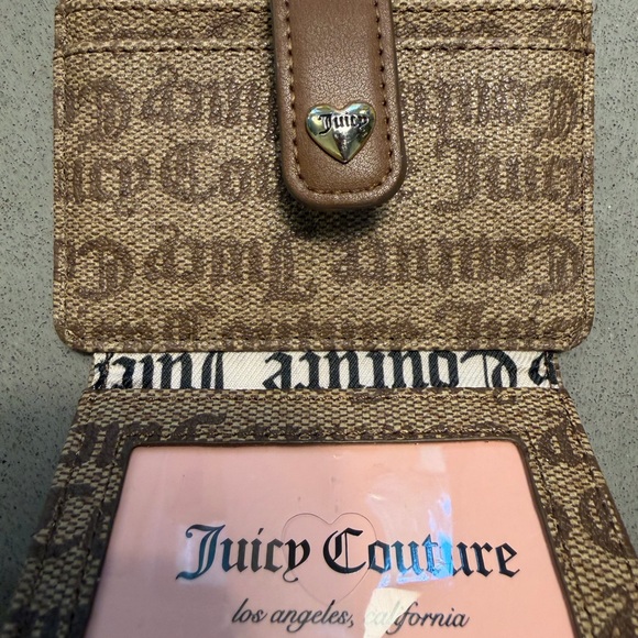 JUICY COUTURE GOTHIC BROWN LOGO CARD CASE EUC never used - Picture 5 of 9